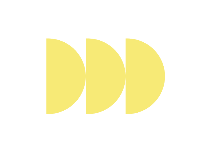 White cloud bubble with 3 yellow shapes in the middle